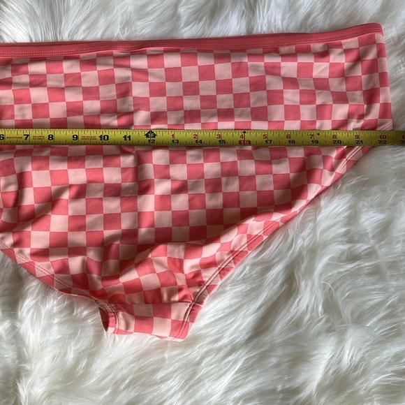 🆕Kona Sol Women’s Bikini Bottom Checkered Coral Pink Color Size 3X - Picture 9 of 10